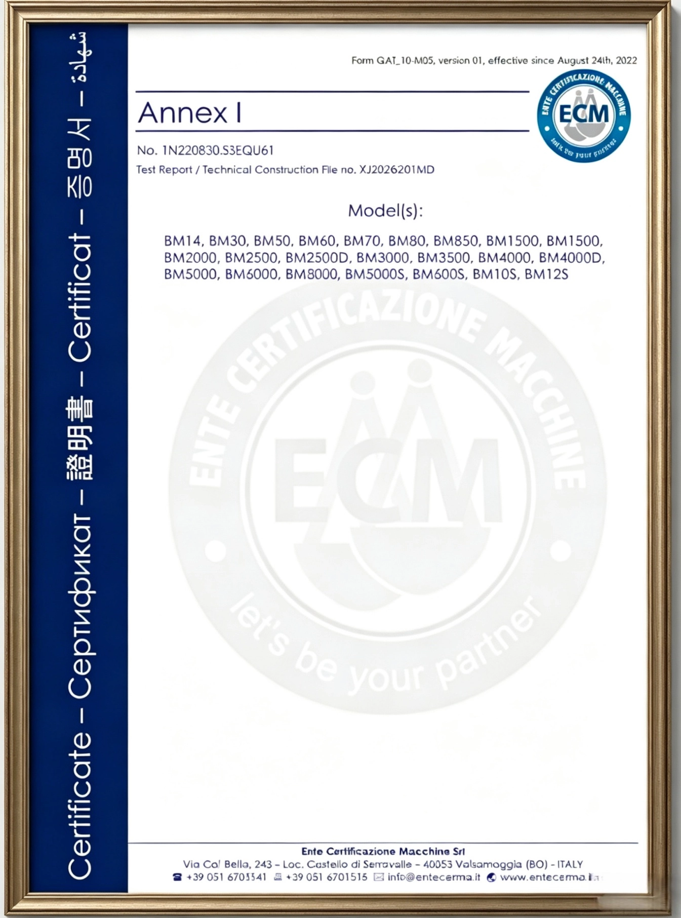 Certified Machinery & Global Compliance0
