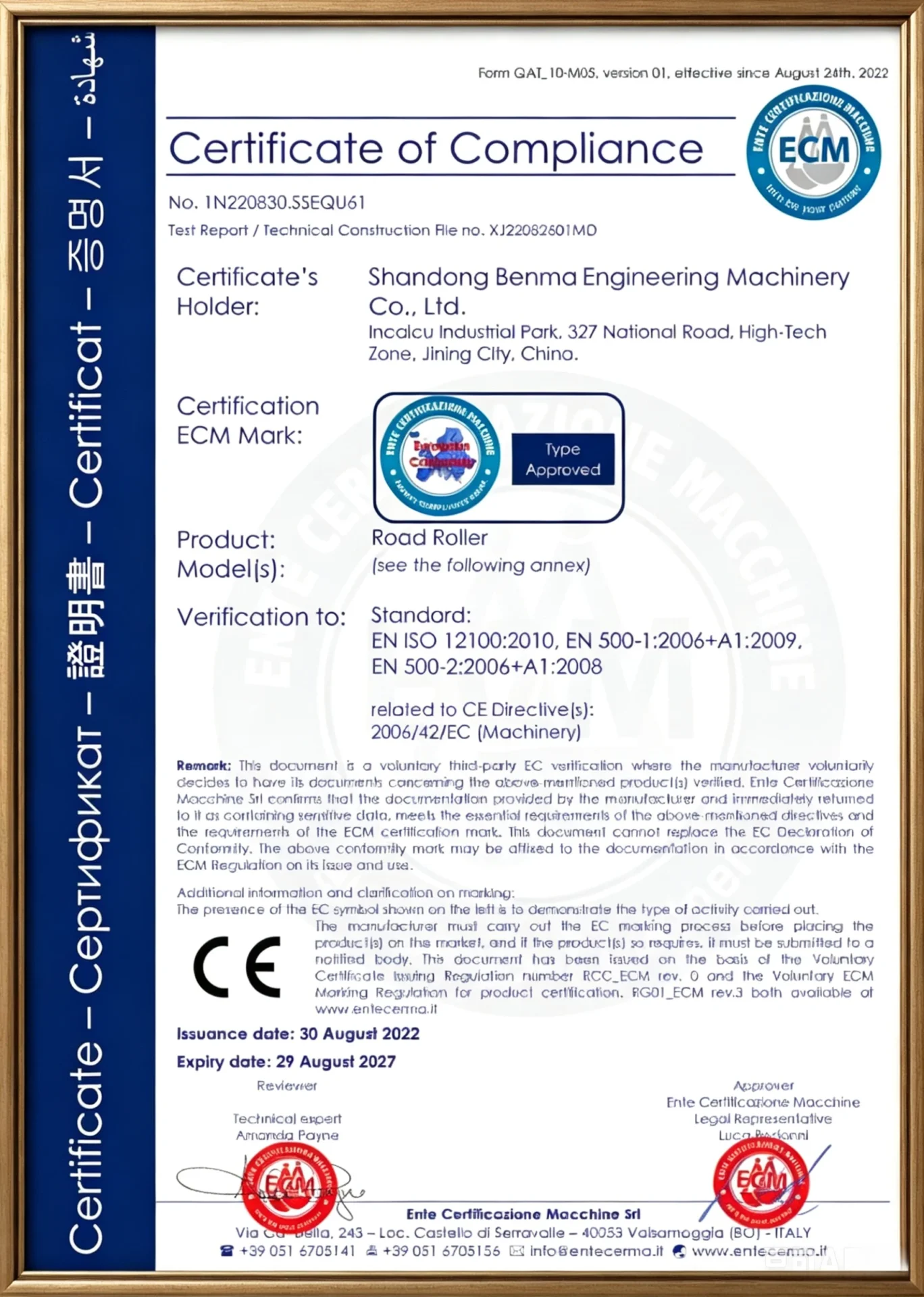 Certified Machinery & Global Compliance1